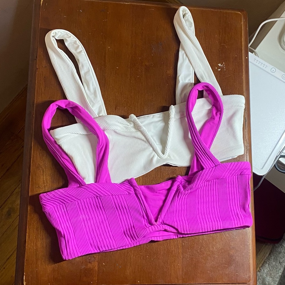 L Space Wireless V Ribbed Bikini Top